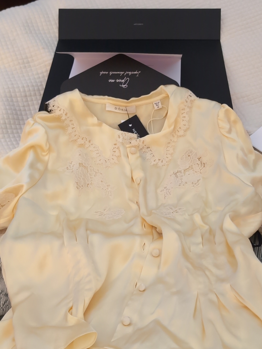 DOEN Yvette Blouse Lace-Trim Cream Medium